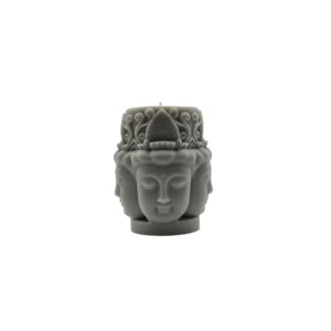 4 Buddha Head  Pillar Candle